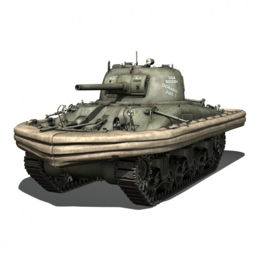 Tank Sherman versi Duplex Drive, memberi kemampuan tank tambun ini untuk berenang.