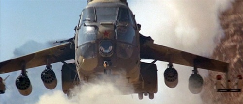 SA-330 saat tampil sebagai Mi-24 di film Rambo III,